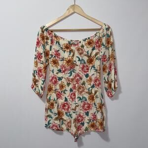 Forever 21 floral summer romper women’s size small